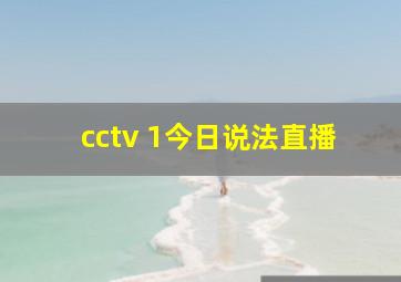 cctv 1今日说法直播